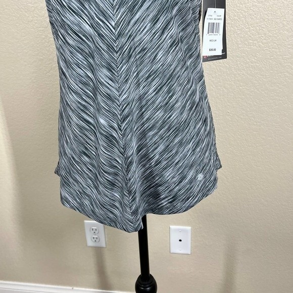 Bally Total Fitness gray top women active top gray short sleeve  size M gym yoga - Picture 5 of 12